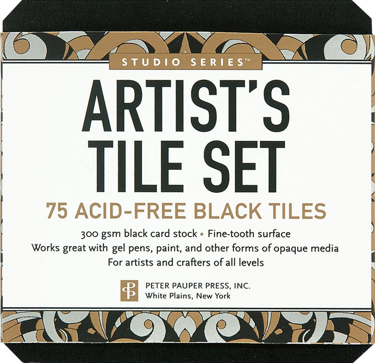 Peter Pauper Studio Series Artist's Tile Set: Black - Brand New!