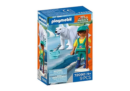 Playmobil #72090 Polar Bear and Zookeeper - Brand New!