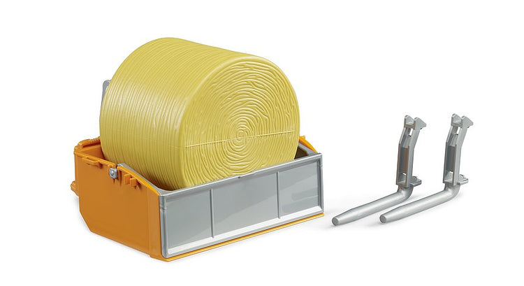 Bruder #02353 Tractor dump box and forks and bale - Brand New!