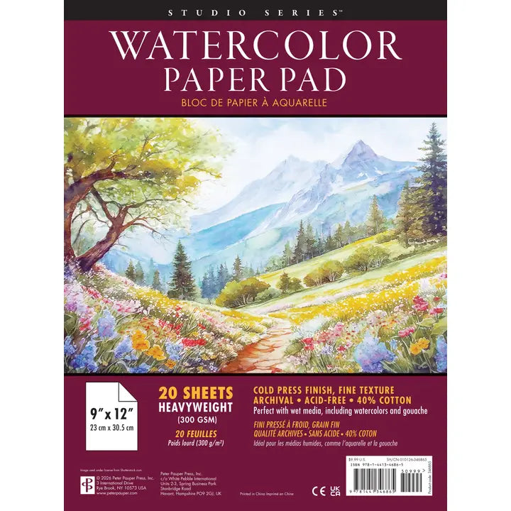 Peter Pauper Press Studio Series Watercolor Paper Pad - Brand New!