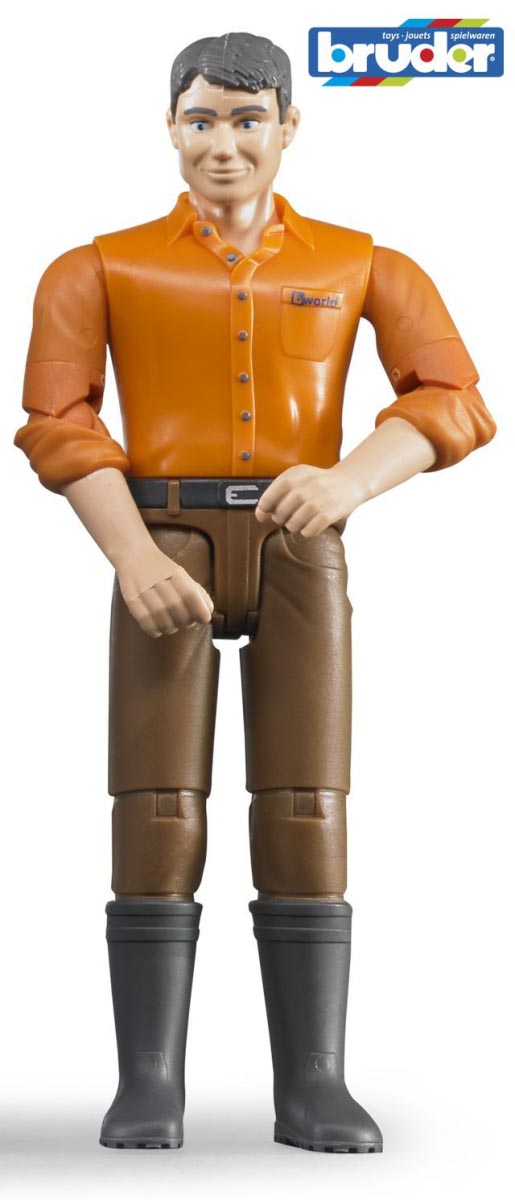 Bruder #60007 Man, lightskin, brown jeans -New-Factory Sealed!