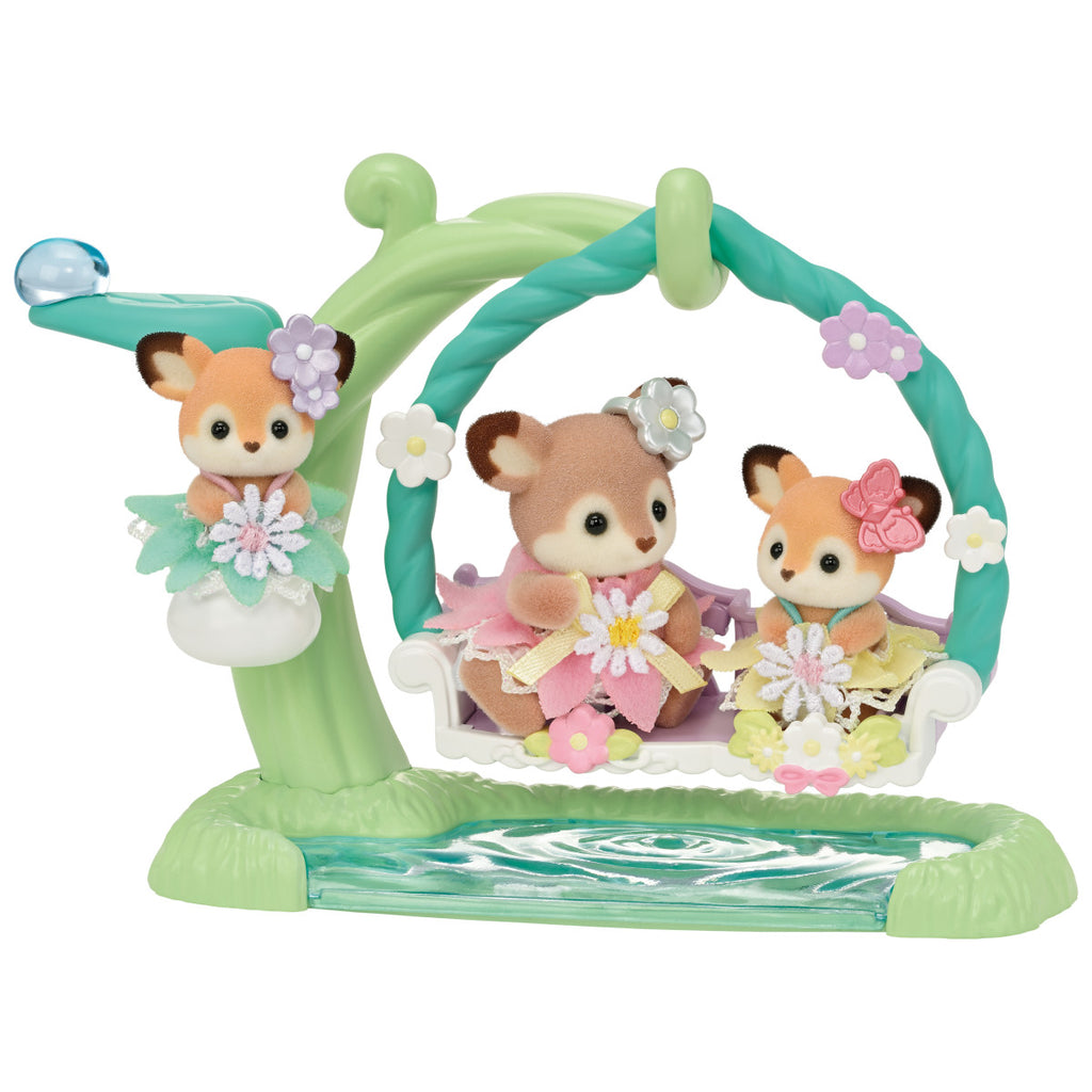 Calico Critters #CC2209 Deer Babies Floral Swing Set - Brand New!