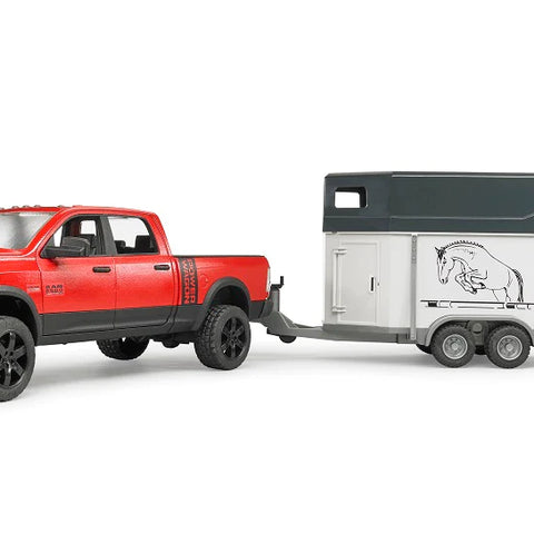 BRUDER #02501 RAM 2500 Pick-Up Truck w/ Horse Trailer & Horse NEW!