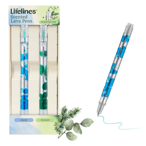 Lifelines Scented Lava Pen Set Green/Blue #LL-12-3066 - Brand New!