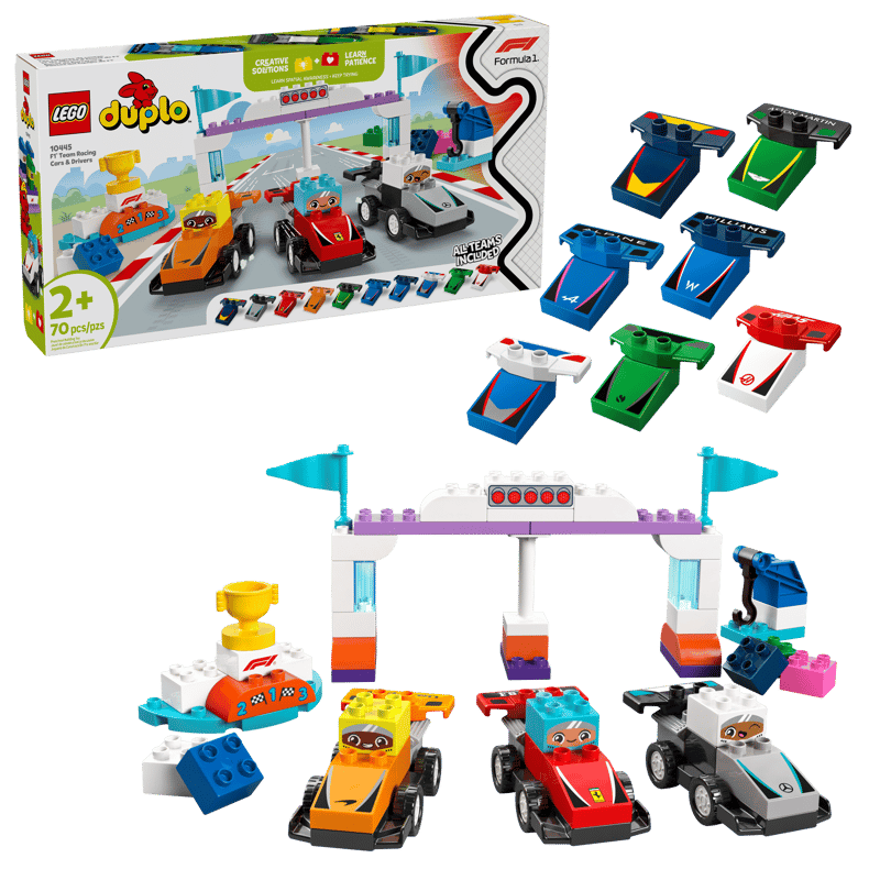 LEGO DUPLO #10445 F1 Team Race Cars & Drivers - Brand New!