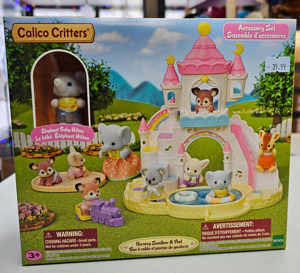 Calico Critters #CC2316 Nursery Sandbox and Pool with Elephant Baby Hilton - Brand New!