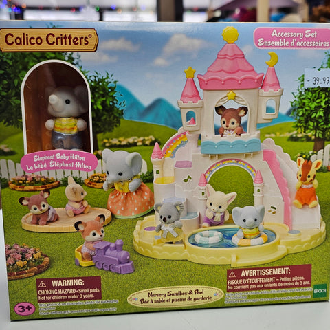 Calico Critters #CC2316 Nursery Sandbox and Pool with Elephant Baby Hilton - Brand New!