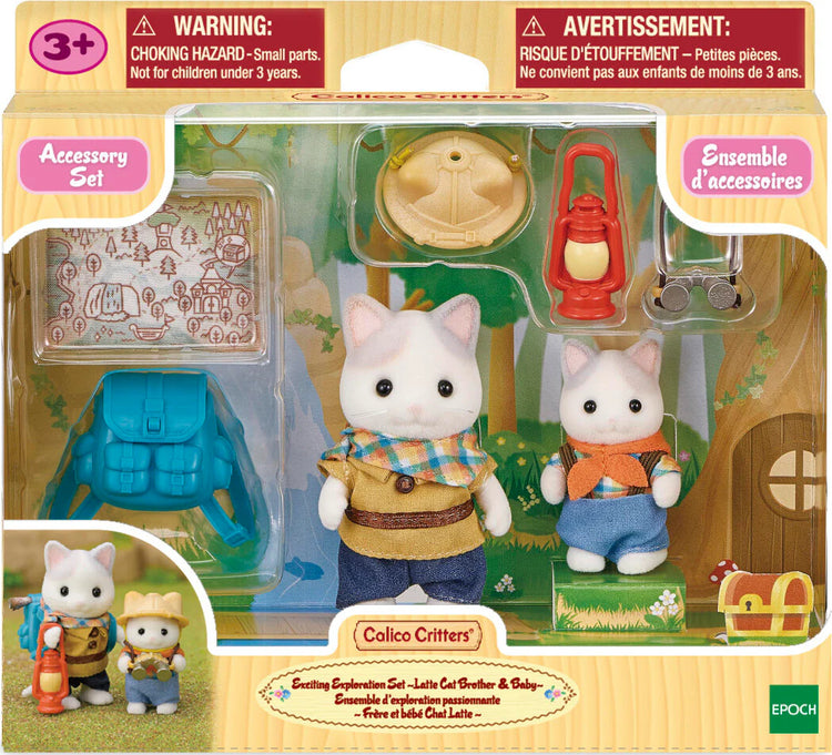 CALICO CRITTERS #CC2179 Exciting Exploration Set - Latte Cat Brother & Baby NEW!