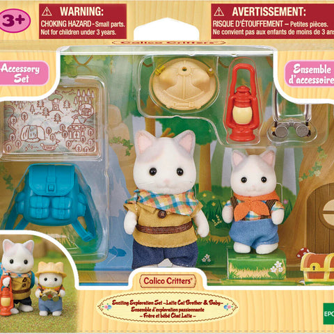 CALICO CRITTERS #CC2179 Exciting Exploration Set - Latte Cat Brother & Baby NEW!