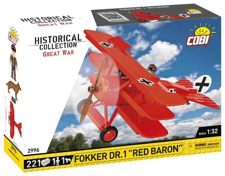 COBI TOYS #2996 Fokker DR. 1 "Red Barron" Fighter - Brand New!