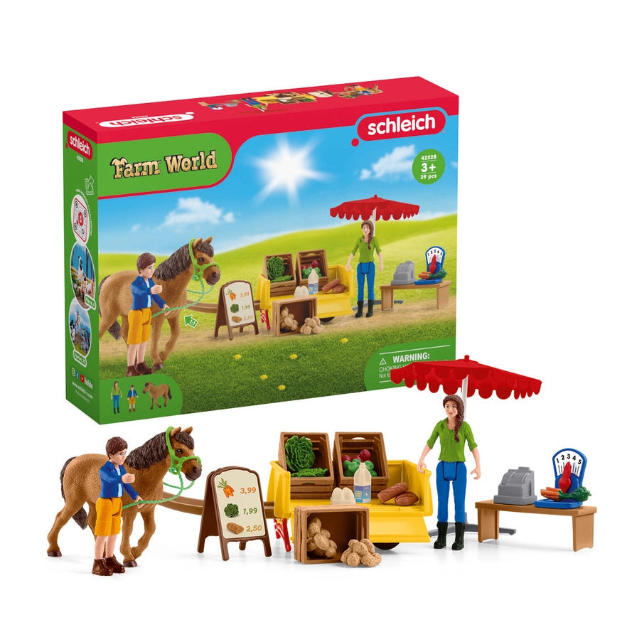 Schleich #42528 Sunny Day Mobile Farm Stand Play Set - Brand New!
