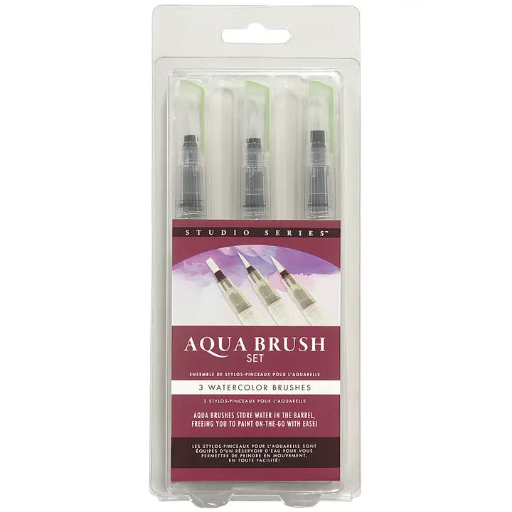Peter Pauper Studio Series Aqua Brushes (Set of 3) - Brand New!