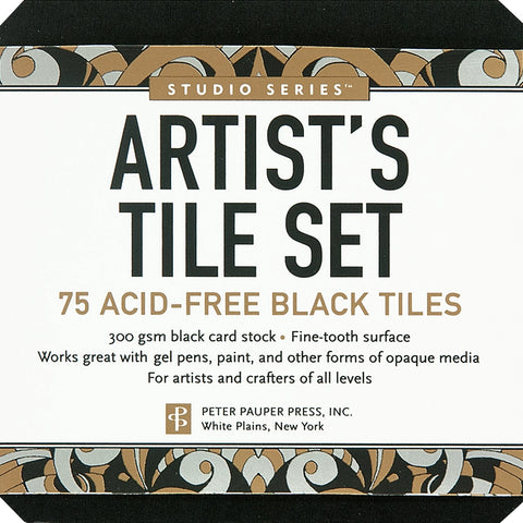 Peter Pauper Studio Series Artist's Tile Set: Black - Brand New!