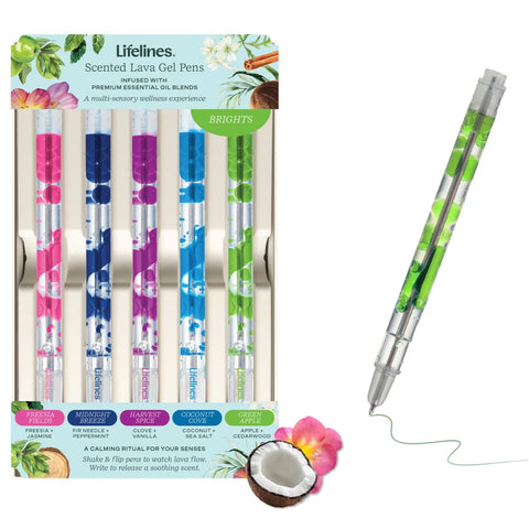 Lifelines Scented Lava Pen Set 5 Pack - Brights #LL-12-3102 - Brand New!