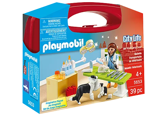 Playmobil #5653 Vet Visit Carry Case - Brand New!