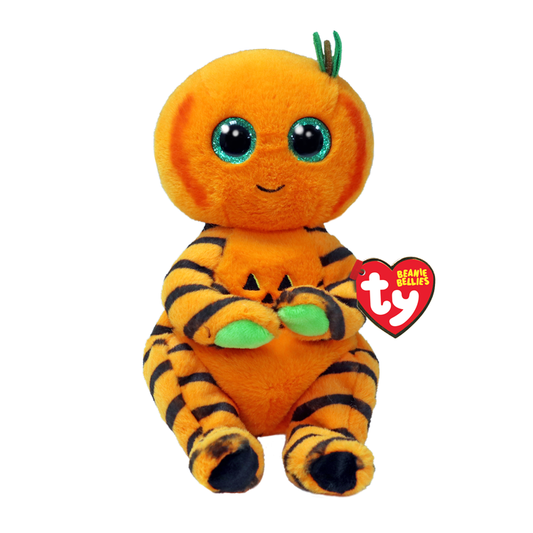 TY Halloween Beanie Bellies  - Trickster the Orange Pumpkin - Brand New!