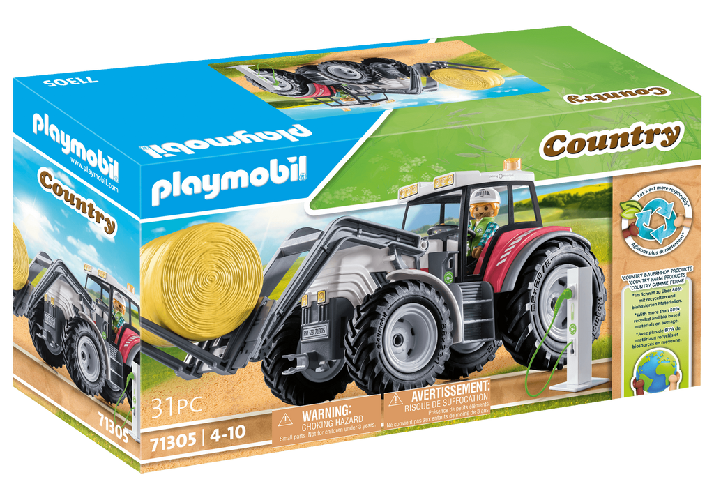 PLAYMOBIL #71305 Large Farm Tractor w/ Accessories NEW!