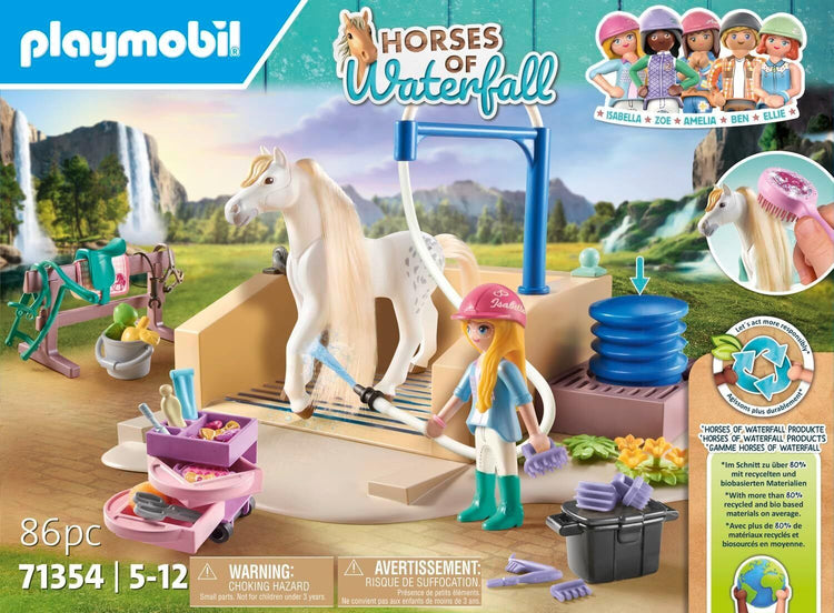 PLAYMOBIL #71354 Horses of Waterfall Horse Washing Station w/ Isabella & Lioness NEW!