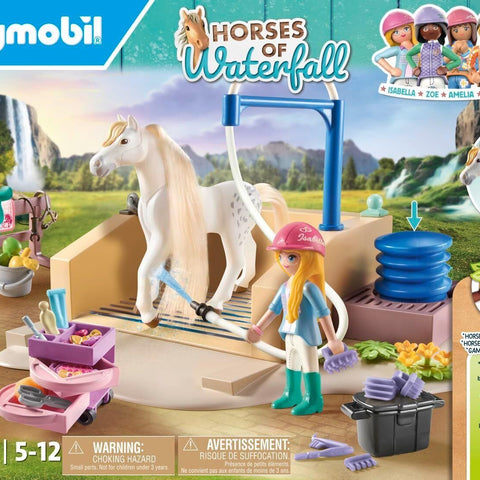 PLAYMOBIL #71354 Horses of Waterfall Horse Washing Station w/ Isabella & Lioness NEW!