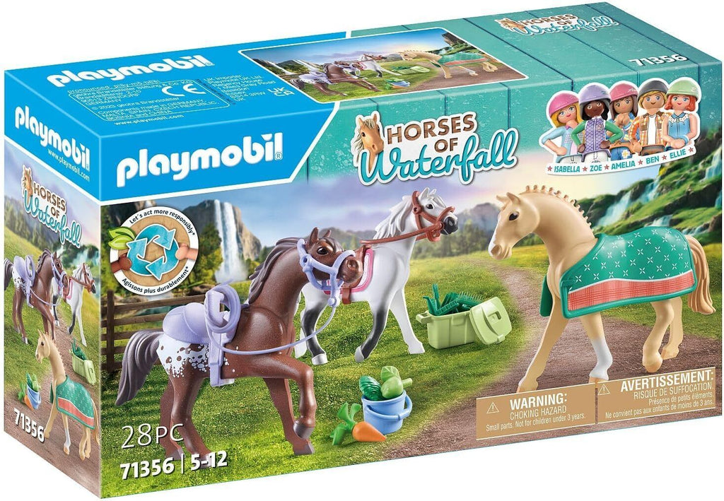 PLAYMOBIL #71356 Horses of Waterfall 3 Horses w/ Saddles NEW!