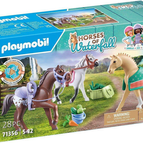 PLAYMOBIL #71356 Horses of Waterfall 3 Horses w/ Saddles NEW!