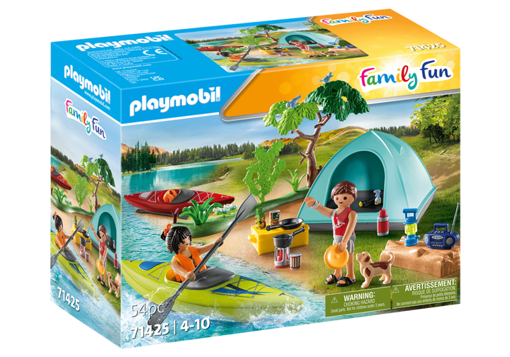 PLAYMOBIL #71425 Tent Campsite w/ Kayaks