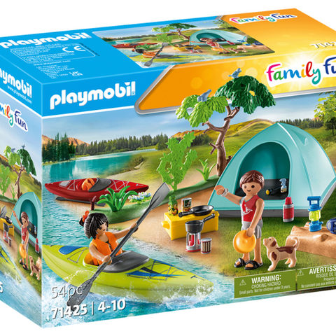 PLAYMOBIL #71425 Tent Campsite w/ Kayaks