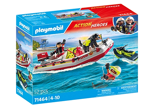 PLAYMOBIL #71464 Action Heros Fireboat with Aqua Scooter NEW!