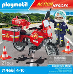 PLAYMOBIL #71466 Action Heros Fire Motorcycle & Oil Spill Response NEW!