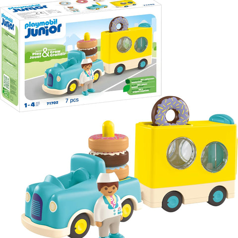 Playmobil Junior #71702 Crazy Donut Truck with Stacking and Sorting Feature - Brand New!