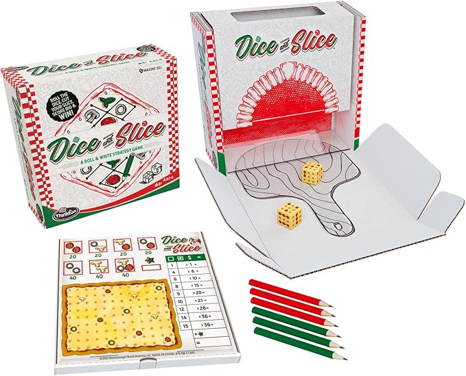 ThinkFun's Dice and Slice Pizza Party Dice Game - Deliciously Strategic Pizza Slicing Game - Brand New!