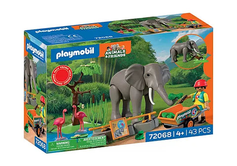 Playmobil #72068 Elephant with Zookeeper - Brand New!