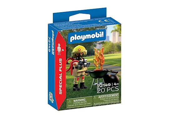 Playmobil #72149 Firefighter with Make-Believe Fire - Brand New!