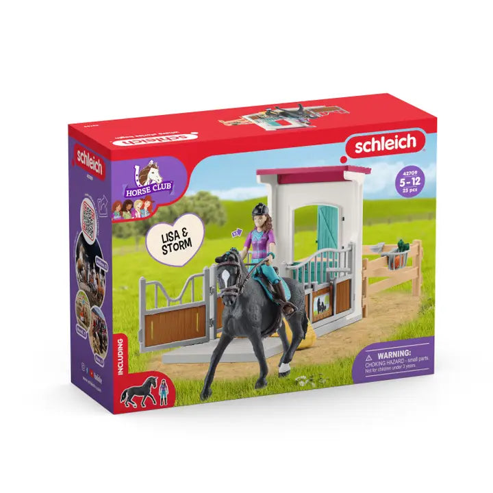 Schleich #42709 Horse Box with Lisa & Storm Playset with Horse and Rider - Brand New!