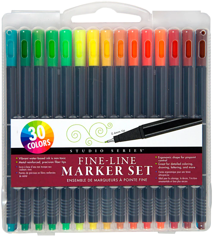 Peter Pauper Press Studio Series Fine-Line Marker Set - Brand New