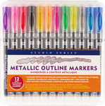 Peter Pauper Press Metallic Outline Markers - Brand New!