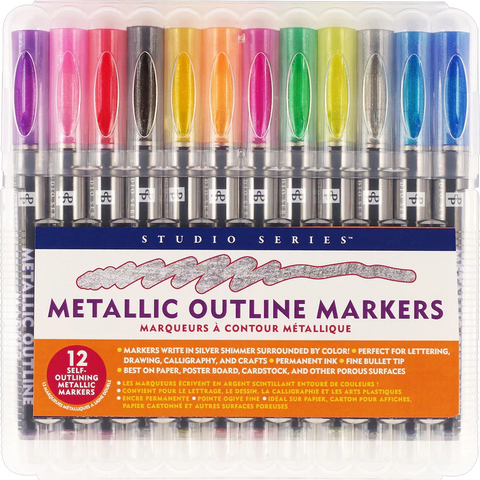 Peter Pauper Press Metallic Outline Markers - Brand New!