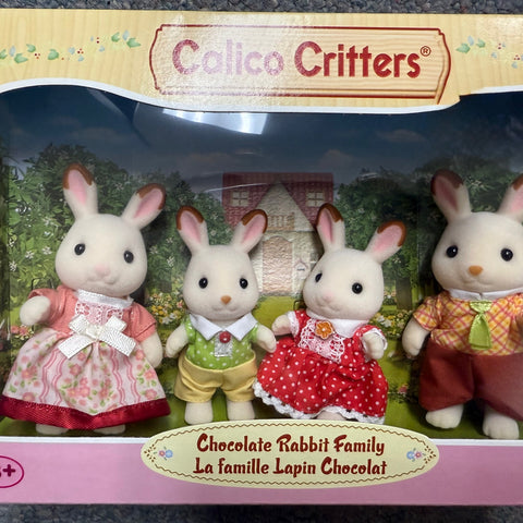 CALICO CRITTERS #CC2028 Chocolate Rabbit Family NEW!