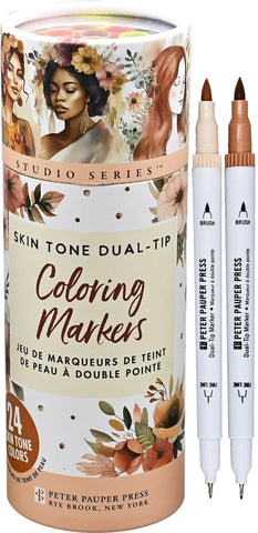 Peter Pauper Press Studio Series Skin Tone Dual-Tip Coloring Markers - Brand New!