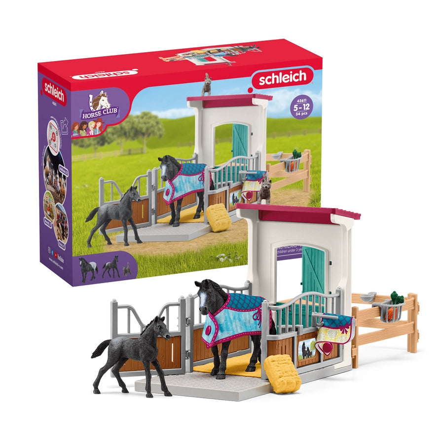 Schleich #42611  Horse Box with Mare and Foal Playset - Brand New!