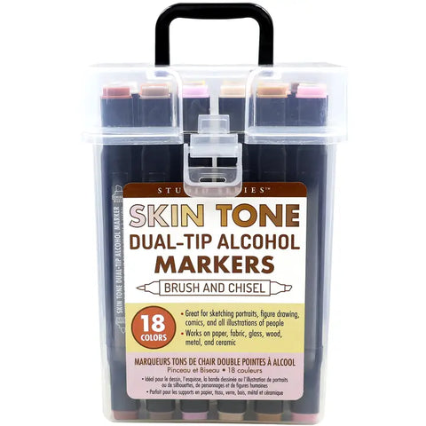 Peter Pauper Press Studio Series Dual-Tip Skin Tone Alcohol Markers (Set of 18 Colors) - Brand New!