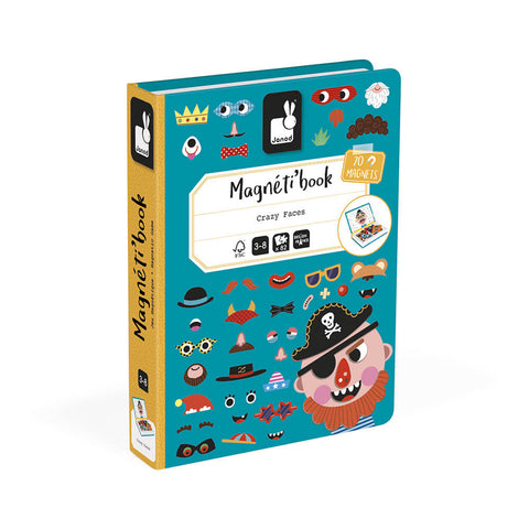 Janod Magnetibook - Boys' Crazy Faces - Magnetic Game