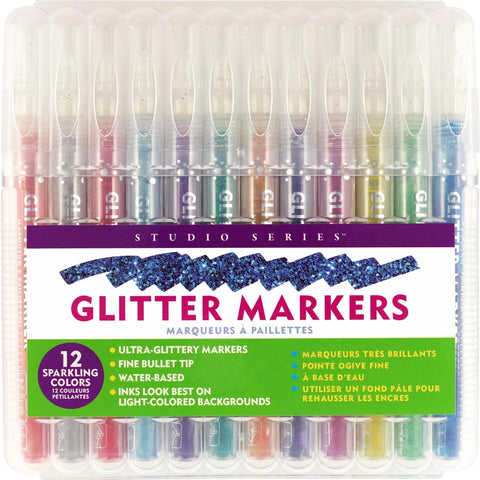 Peter Pauper Press Studio Series Glitter Markers - Brand New!