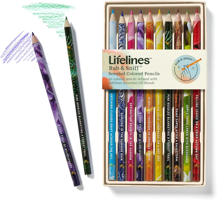Lifelines Rub & Sniff Scented Colored Pencils - 10 pack #11-2507 - Brand New!