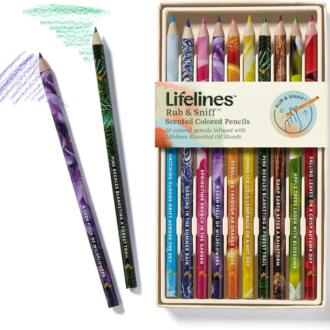 Lifelines Rub & Sniff Scented Colored Pencils - 10 pack #11-2507 - Brand New!