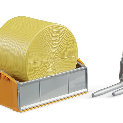 Bruder #02353 Tractor dump box and forks and bale - Brand New!