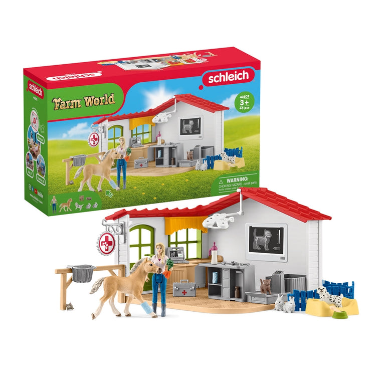 Schleich #42502 Veterinary Practice with Pets Farm Figurine Toys Play Set - Brand New!