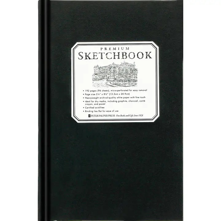 Peter Pauper Small Black Premium Sketchbook - Brand New!