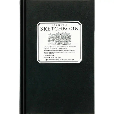 Peter Pauper Small Black Premium Sketchbook - Brand New!