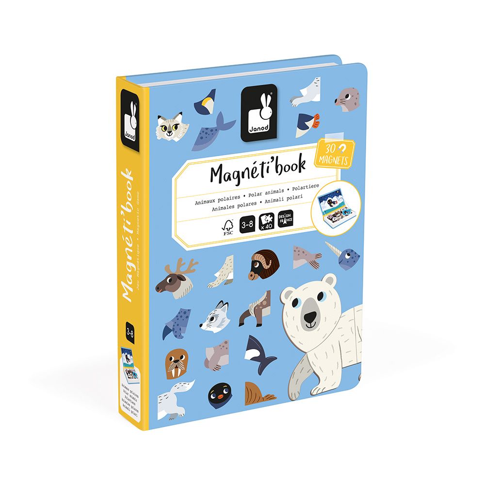 Janod Magnetibook - Polar Animals - Magnetic Game